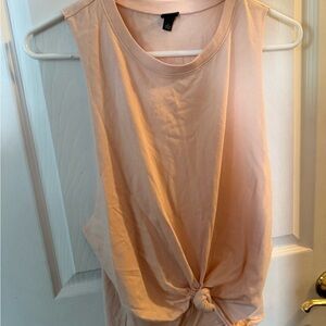 Peach Sleeveless Knot Top